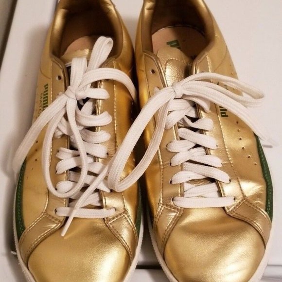 Puma Match LE S Metallic Gold Sneakers Mens 6.5‎ - Picture 1 of 8